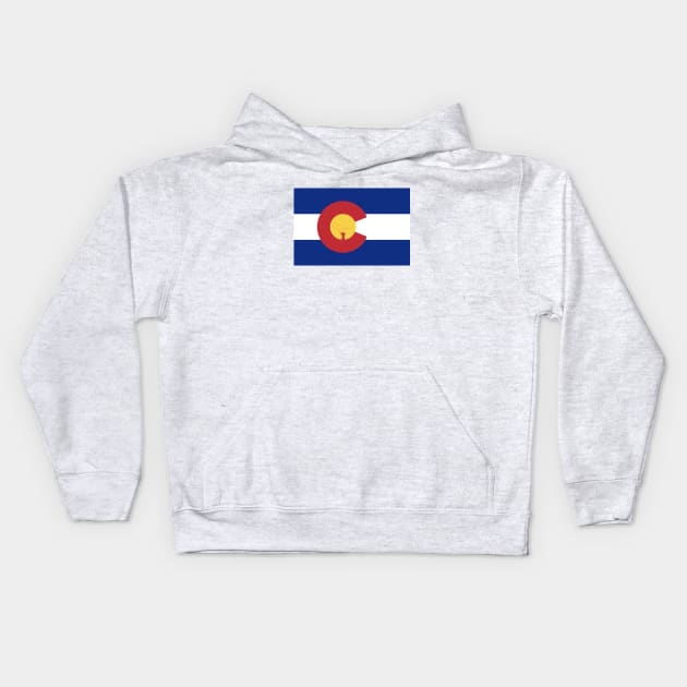 Colorado Flag Fly Fishing Kids Hoodie by chriswig